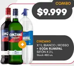 Supermercados Tadicor Cinzano bianco/rosso + soda rumipal sifón oferta