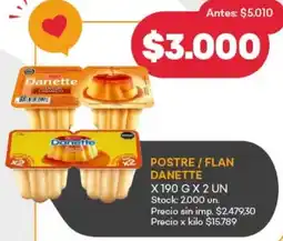 Supermercados Tadicor Danette postre / flan oferta