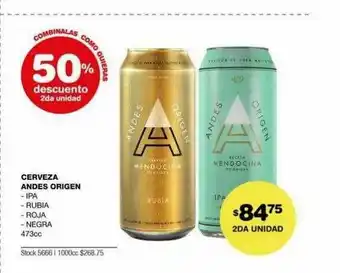 Atomo Conviene Cerveza Andes Origen 50% Descuento 2da Unidad oferta