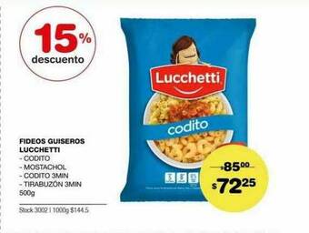 Atomo Conviene Fideos Guiseros Lucchetti 15% Descuento oferta