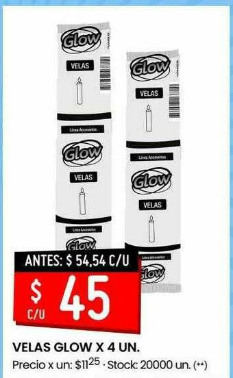 Changomas Velas Glow X 4 Un. oferta
