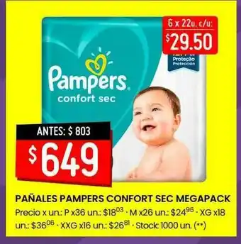 Changomas Pañales Pampers Confort Sec Megapack oferta