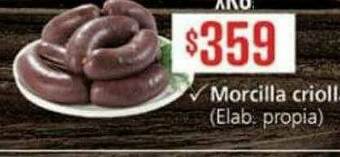 Supermercados Aiello Morcilla Criolla oferta