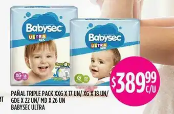 Supermercados Toledo Pañal Triple Pack Babysec Ultra oferta