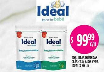Toallitas Húmedas Clásicas Aloe Vera Ideal