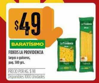 Supermercados Vea Fideos La Providencia oferta