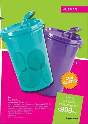 Tupperware Heladera Juguera Con Glitter 1 Lt oferta