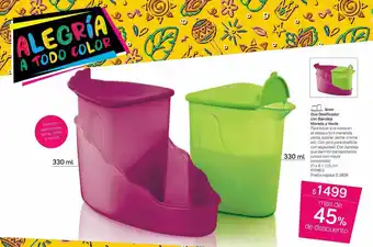 Tupperware Servir Dúo Dosificador Con Bandeja Morado Y Verde oferta