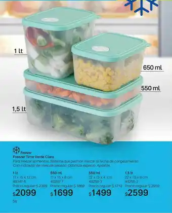 Tupperware Freezer Time Verde Claro oferta