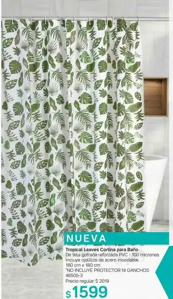 Tupperware Tropical Leaves Cortina Para Baño oferta