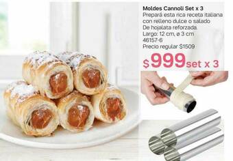 Tupperware Moldes Cannoli Set X 3 oferta