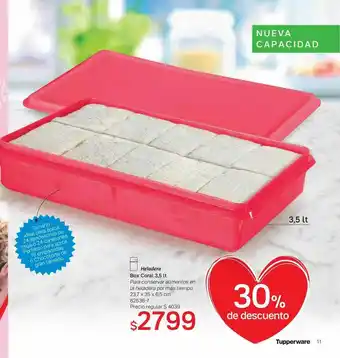 Tupperware Heladera Box Coral 3.5 Lt 30% De Descuento oferta