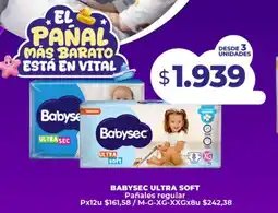 Supermayorista Vital Babysec ultra soft pañales regular oferta