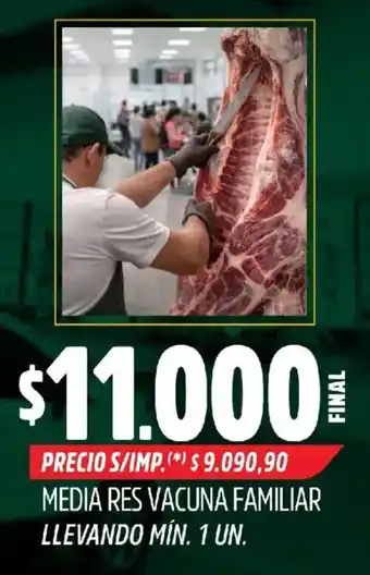 Supermercados Yaguar Media res vacuna familiar oferta