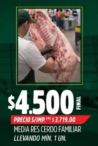 Supermercados Yaguar Media res cerdo familiar oferta