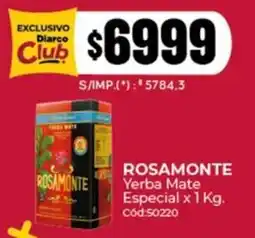 Diarco Rosamonte yerba mate especial oferta
