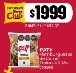Diarco Paty hamburguesas de carne finitas oferta