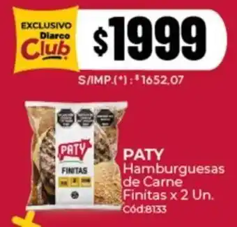 Paty hamburguesas de carne finitas