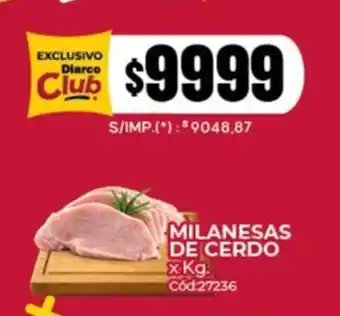 Diarco Milanesas de cerdo oferta