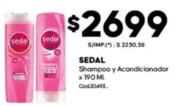 Diarco Sedal shampoo y acondicionador oferta