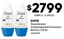 Diarco Dove desodorante antitranspirante femenino roll on oferta