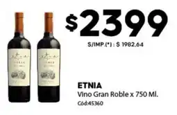 Diarco Etnia vino gran roble oferta