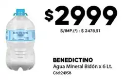 Diarco Benedictino agua mineral bidón oferta