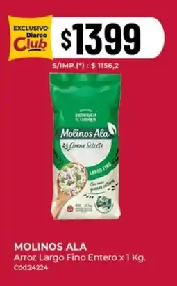 Diarco Molinos ala arroz largo fino entero oferta