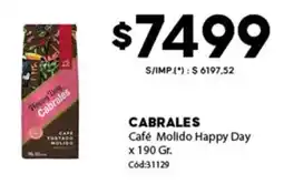 Diarco Cabrales café molido happy day oferta