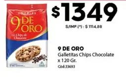 Diarco 9 de oro galletitas chips chocolate oferta