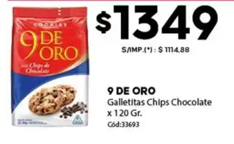 Diarco 9 de oro galletitas chips chocolate oferta