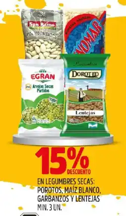 Supermercados Yaguar Porotos, maíz blanco, garbanzos y lentejas oferta