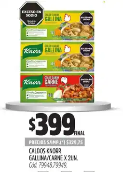 Supermercados Yaguar Knorr caldos gallina/carne oferta
