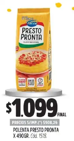 Supermercados Yaguar Presto pronta polenta oferta