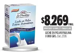 Supermercados Yaguar La paulina leche en polvo oferta