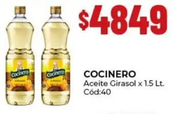Cocinero aceite girasol