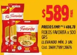 Supermercados Yaguar Favorita fideos oferta