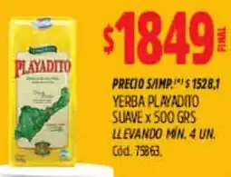 Supermercados Yaguar Playadito yerba suave oferta