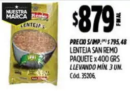Supermercados Yaguar San remo lenteja paquete oferta