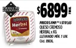 Supermercados Yaguar Herbal queso cremoso oferta