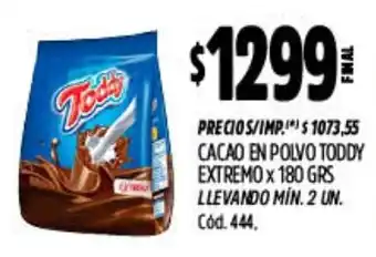 Supermercados Yaguar Toddy cacao en polvo extremo oferta