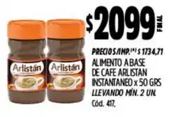 Supermercados Yaguar Arlistán alimento a base de café instantaneo oferta