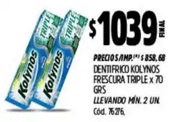 Supermercados Yaguar Kolynos dentifrico frescura triple oferta