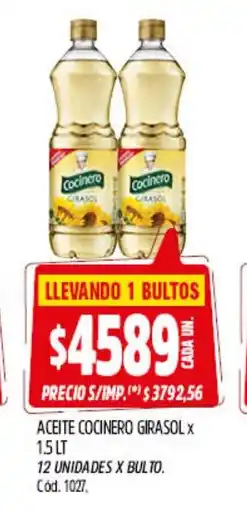 Supermercados Yaguar Girasol aceite cocinero oferta