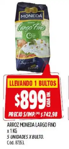 Supermercados Yaguar Moneda largo fino arroz oferta