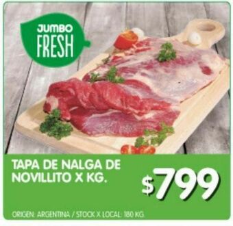 Jumbo Tapa de nalga de novillito x kg oferta