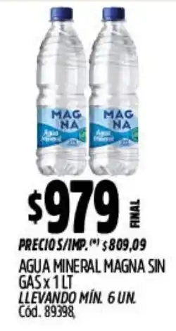 Supermercados Yaguar Magna agua mineral sin gas oferta