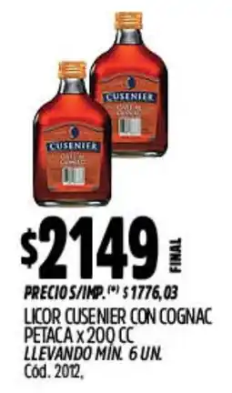 Supermercados Yaguar Cusenier licor con cognac petaca oferta