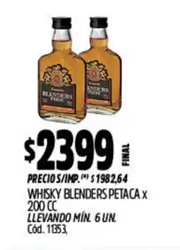 Supermercados Yaguar Petaca whisky blenders oferta