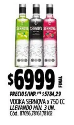 Supermercados Yaguar Sernova vodka oferta